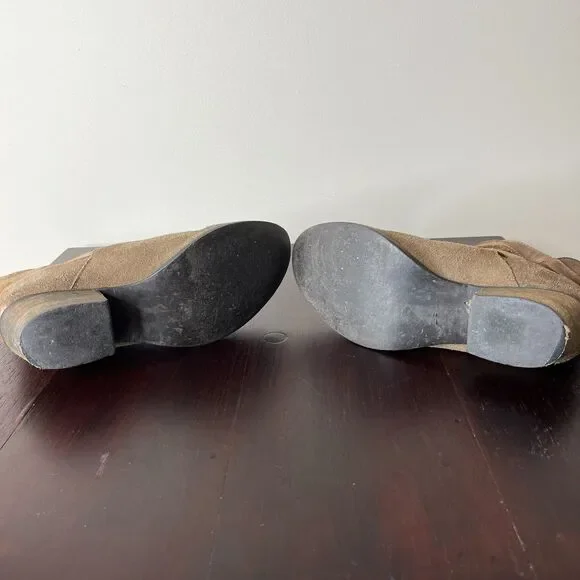 Steve Madden Raskal Suede Leather Ankle Booties Sz 8M Brown Cognac Western - Picture 10 of 11